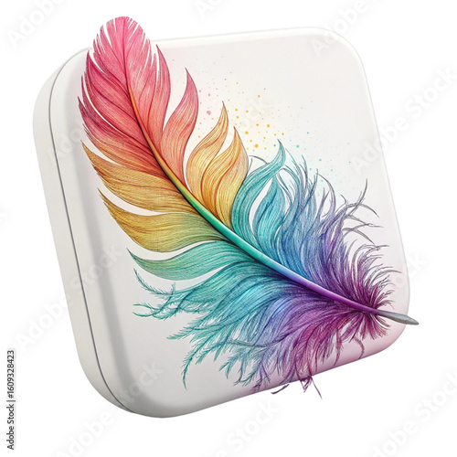 3d color Feather Icon