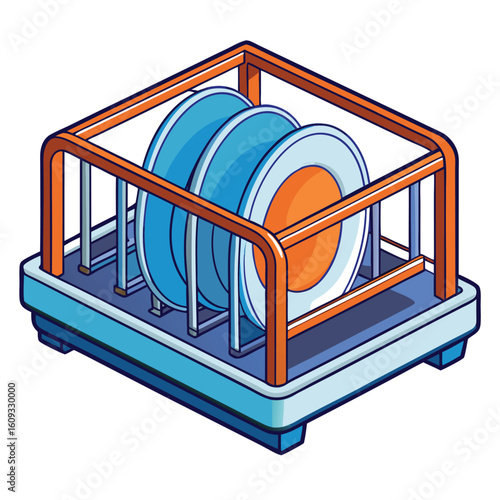 Dish Rack Isolated Kitchen Drying Tool