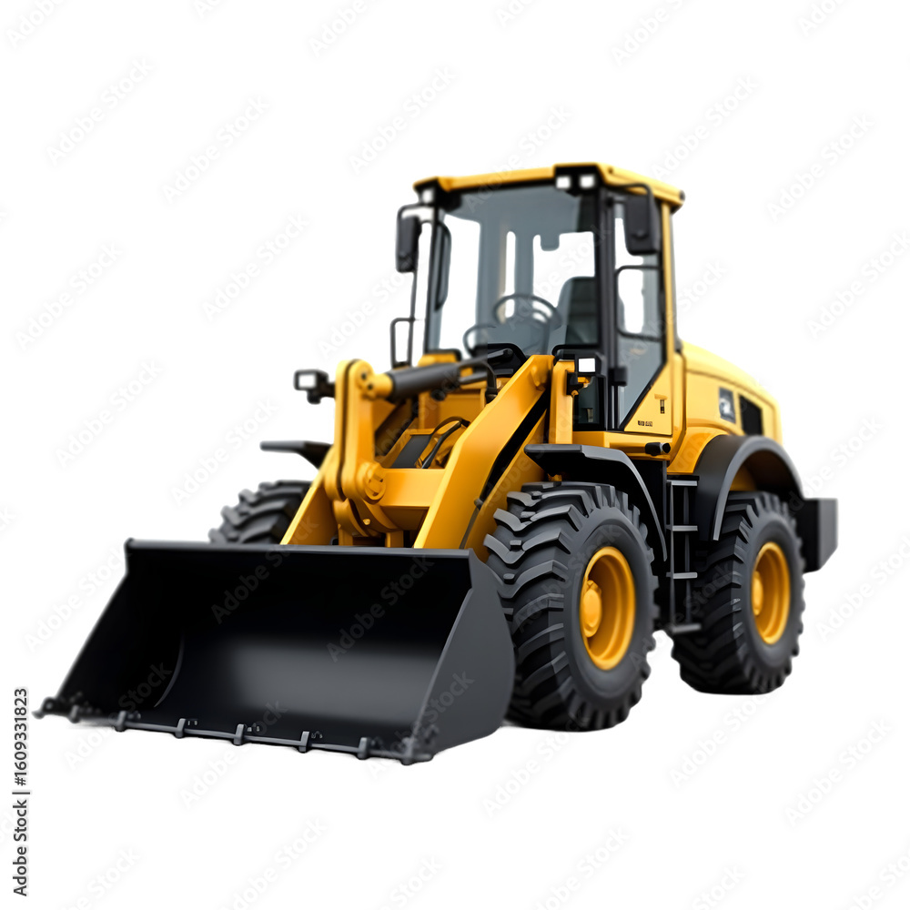 Fototapeta premium yellow bulldozer isolated on white
