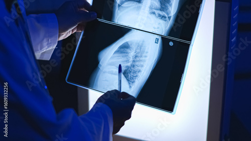 X-ray. Close-up X-ray. Chest. High-quality photo.