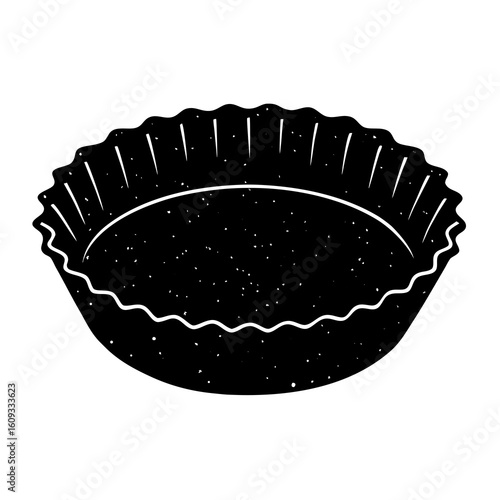 Black and white illustration of a fluted tart pan