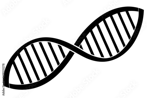 Dna strand genetic molecule helix biology science silhouette vector illustration