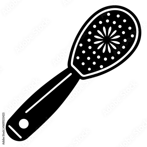 Black silhouette of a foot scrubber tool