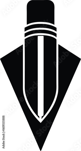 Creative pencil arrowhead vector logo icon for brand identity and graphic design creation.