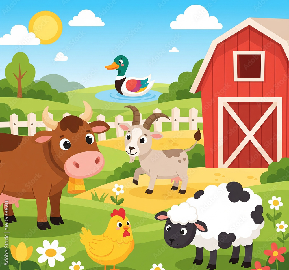 Obraz premium farm animals collection