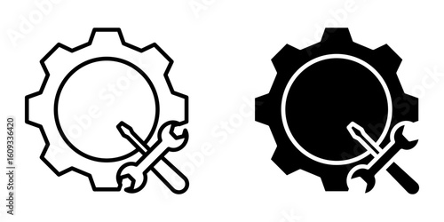 project vector, equipment set icon white on background
