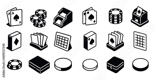 Isometric Card Game Icons