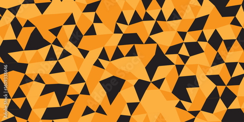 Abstract geometric background seamless mosaic and low polygon triangle texture wallpaper. Triangle shape retro wall grid pattern geometric ornament tile vector square element.