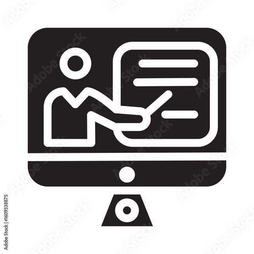 Teacher on Screen Icon