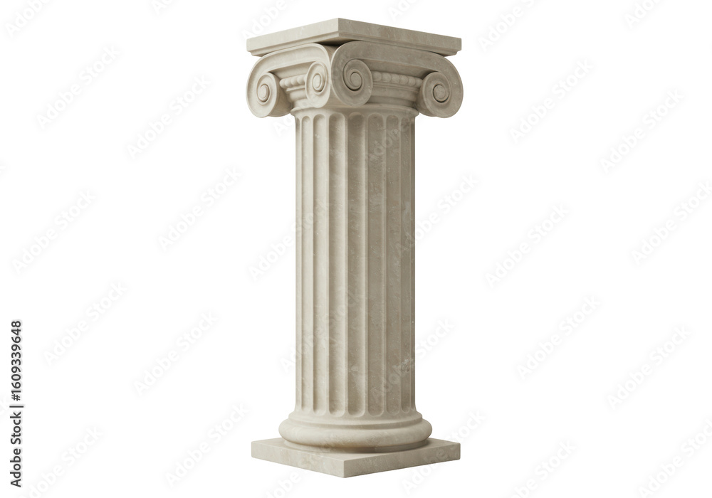Fototapeta premium Isolated Stone Column with Intricate Carvings