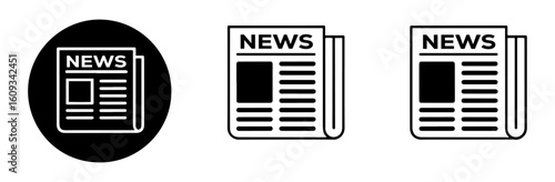 newspaper icon set with news vector symbols
