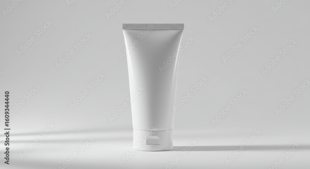 Minimalist white cosmetic tube with soft shadow Minimalist white cosmetic tube with soft shadow