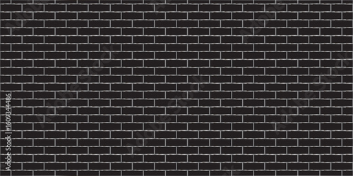 Abstract bathroom wall and floor brick wall texture background. black brick vector illustration texture of the wall with masonry Bricks laid in rows background.