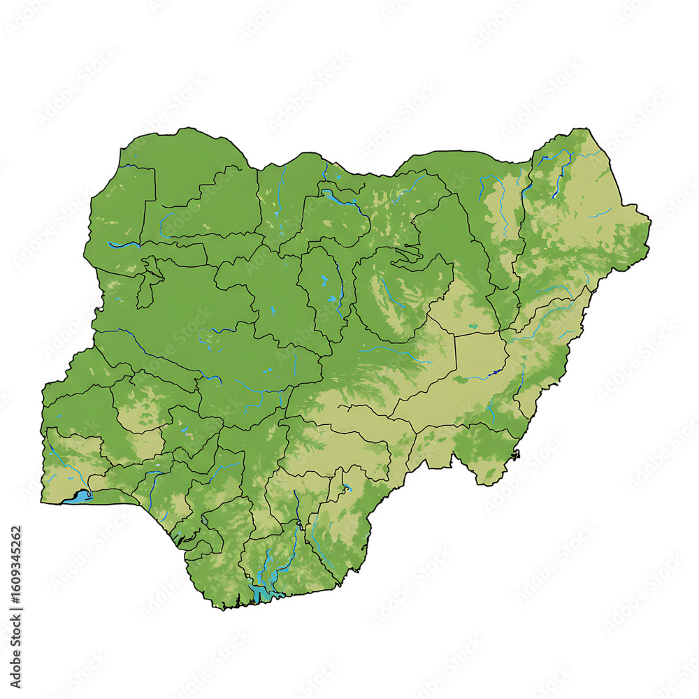 Fototapeta premium Nigeria vegetation and ecological map