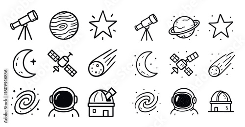 Astronomy Icon Grid