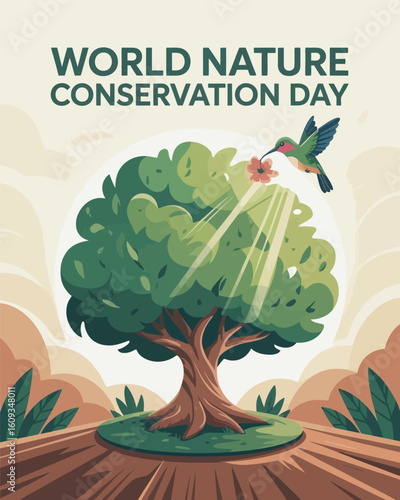 World Nature Conservation Day Tree Green Environment Awareness