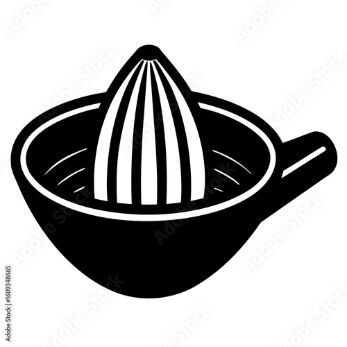 Black and white icon of a citrus juicer