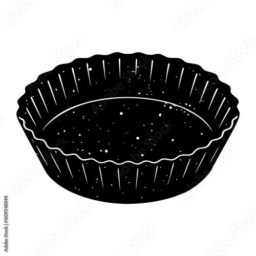 Black and white illustration of a fluted tart pan