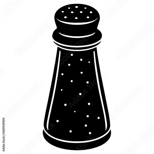 Black and white illustration of a salt shaker