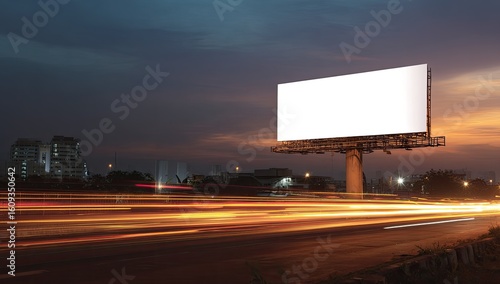 Wallpaper Mural Blank billboard at dusk, city highway Torontodigital.ca