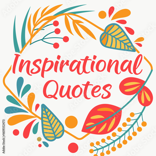 Wallpaper Mural Text combined with decorative elements (brushes, leaves, geometry). Torontodigital.ca