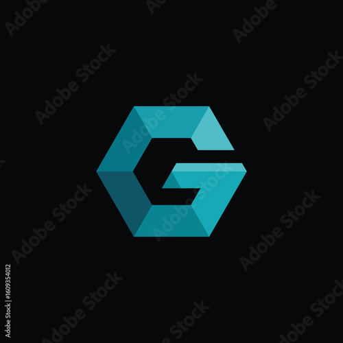 Geometric Hexagon Letter G Logo Design Vector Template