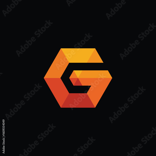 Geometric Hexagon Letter G Logo Design Vector Template