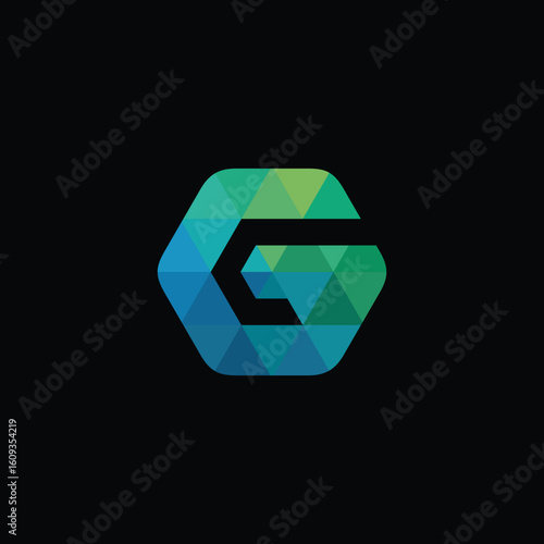 Geometric Hexagon Letter G Logo Design Vector Template