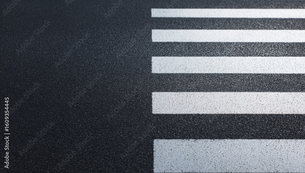Fototapeta premium Wet pavement with pedestrian crossing