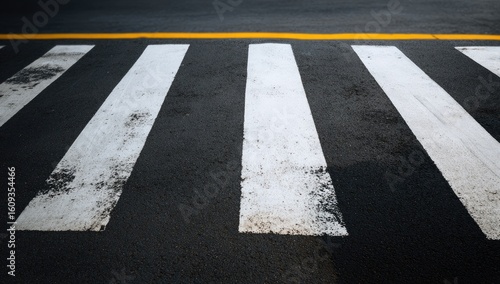 Wallpaper Mural Dark asphalt road with white pedestrian crossing lines Torontodigital.ca