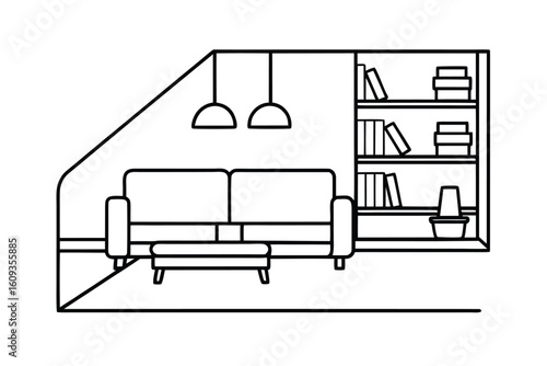 Room With L Shaped Couch Footrest And Side Table