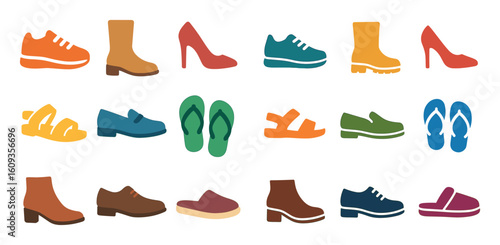 Colorful Footwear Icons