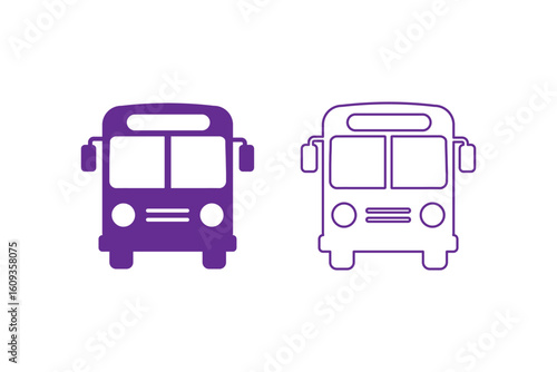 Bus Icon vector isolated on white background. Black bus vector icon