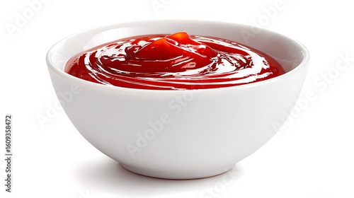 Wallpaper Mural Lonely bowl of trendy ketchup isolated on a plain white background Torontodigital.ca