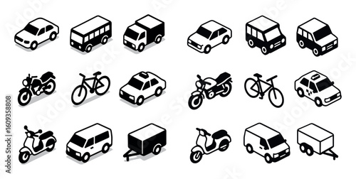 Transportation Icons Grid