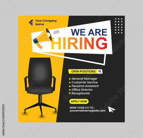 We are hiring job media social post template