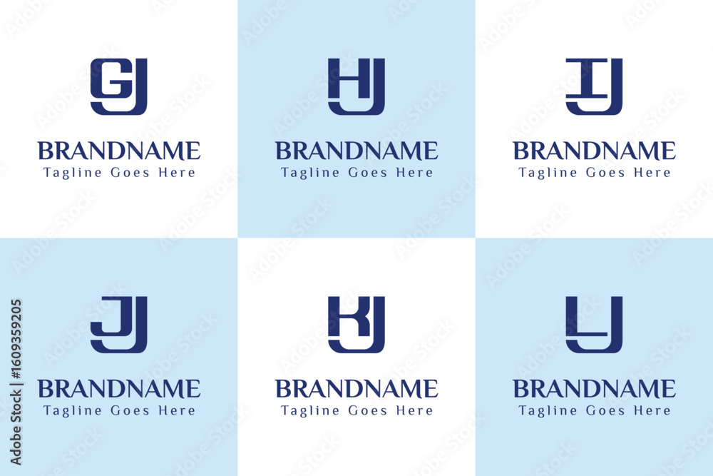 Obraz premium Letters JG JH JI JJ JK JL Monogram Logo, for JG GJ JH HJ JI IJ JJ J JK KJ JL LJ initials