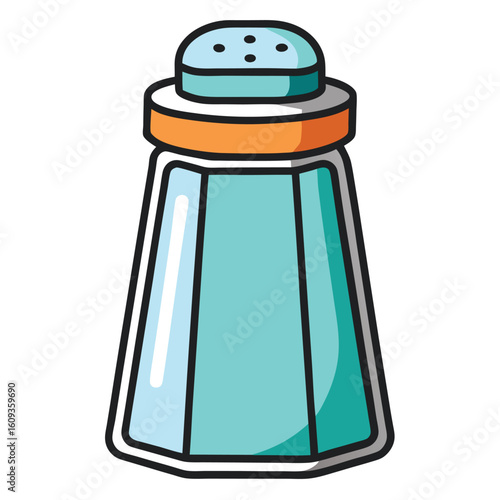 Kitchen Salt Shaker on White Background