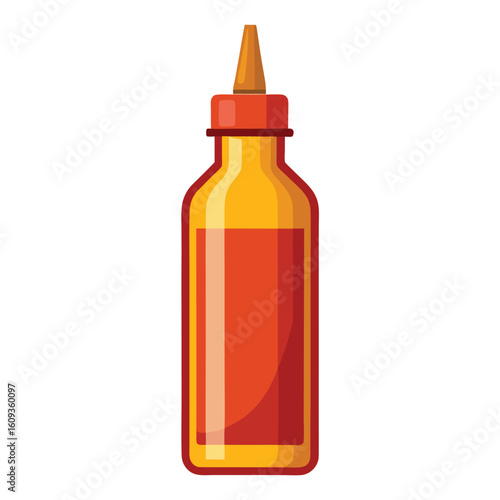 Plastic Sauce Bottle on White Background