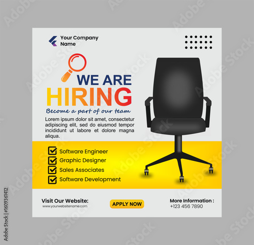 We are hiring job media social post template