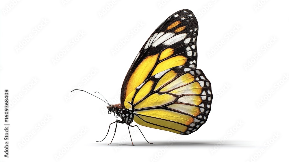 Fototapeta premium Stunning Monarch Butterfly with Vibrant Orange Wings , PNG isolated cut out image