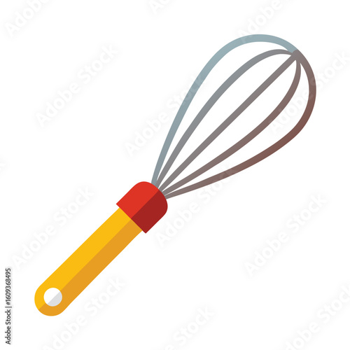 metal whisk isolated on white