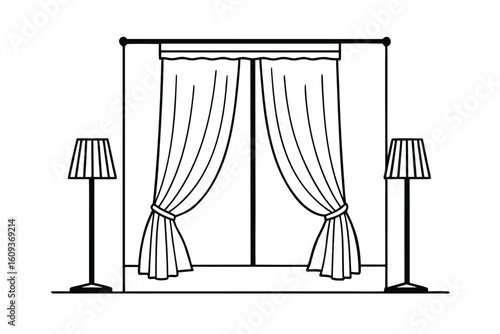 Room With Double Curtains Layered Textures And Soft Light