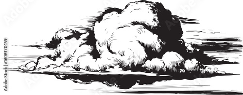 Detailed Etching of a Cumulus Cloud