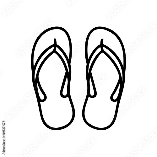Flip Flops Illustration Summer Footwear for Beach Outings, Travel Guides, Vacation Planning, and Footwear Design Resources