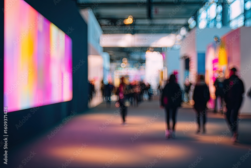 Fototapeta premium Blurred view of an art exhibition hall
