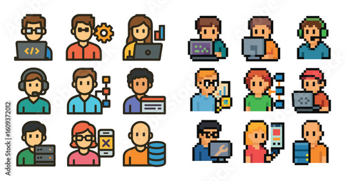 Tech Professions Pixel Icons
