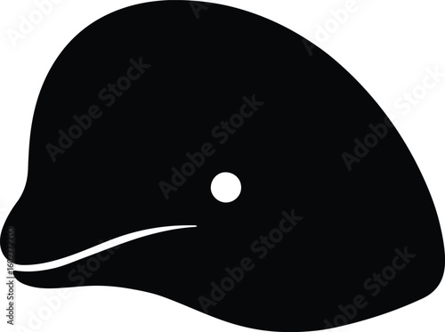 Silhouette bottle nosed dolphin isolated head profile vector illustrator