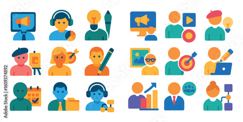 Colorful Marketing Icon Grid