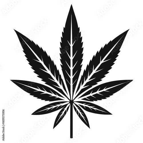 Cannabis Leaf Detailed Vector Illustration